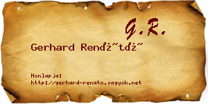 Gerhard Renátó névjegykártya